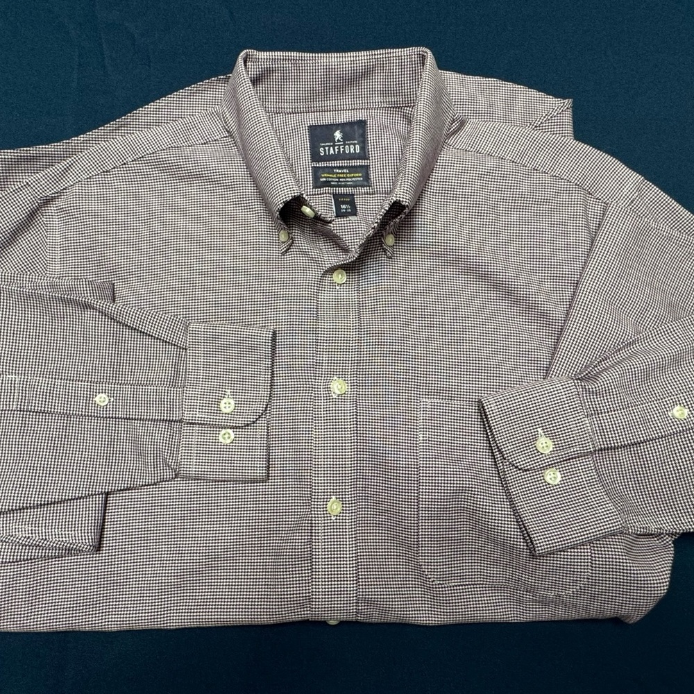 Stafford purple/white herringbone dress shirt